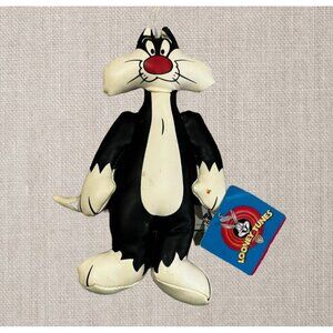 1995 Vintage Looney Tunes Stuffed Vinyl Sylvester Suction Cup Window Hanger Toy